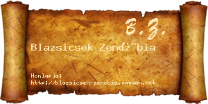 Blazsicsek Zenóbia névjegykártya